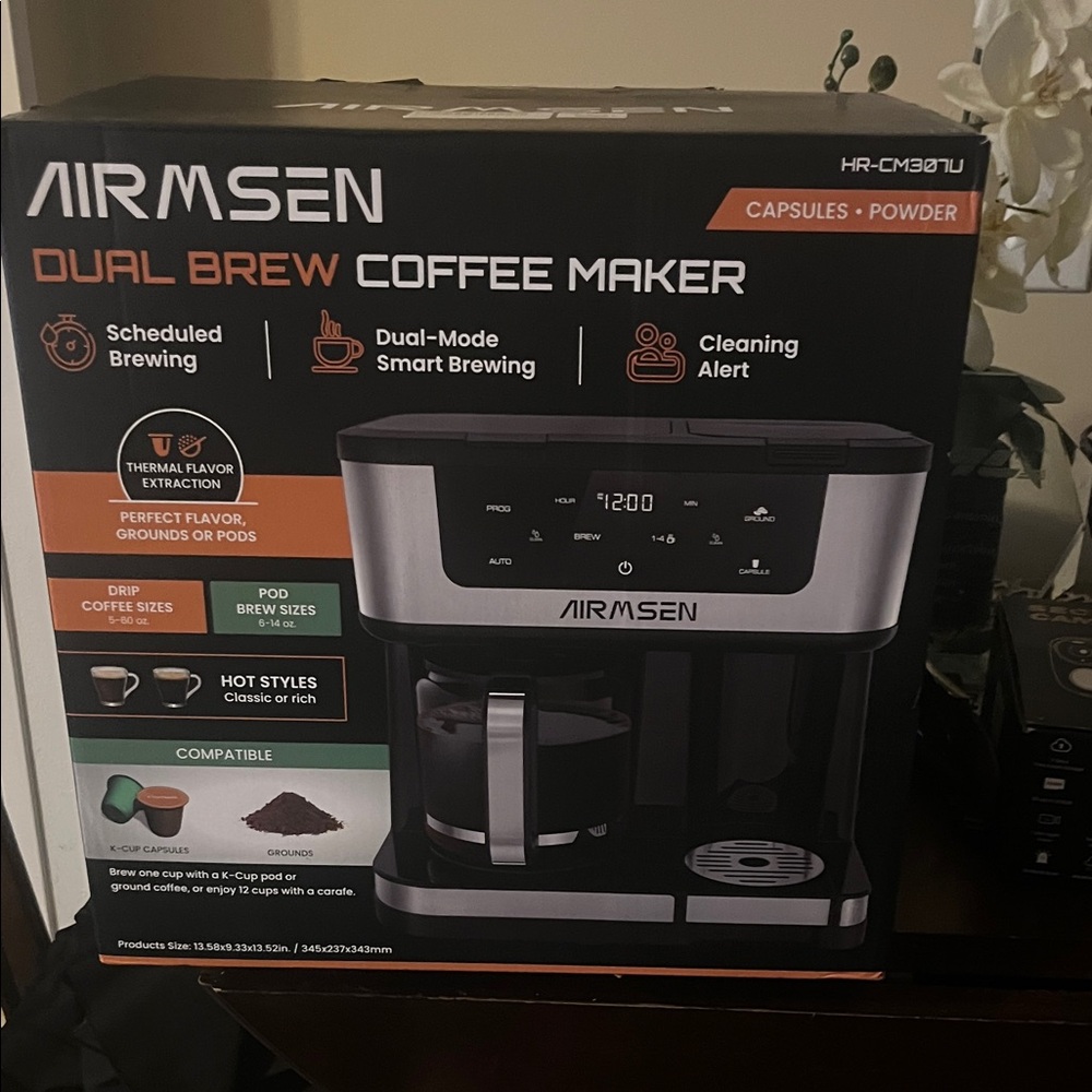 Dual Brew Coffee Maker - Black and Silver